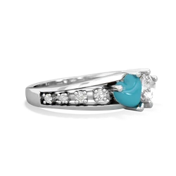 Turquoise Heart To Heart 14K White Gold ring R3342