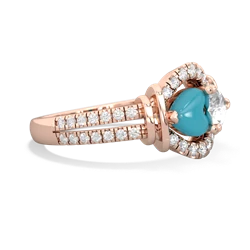 Turquoise Art-Deco Keepsake 14K Rose Gold ring R5630