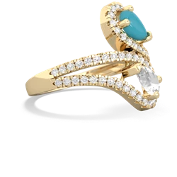 Turquoise Diamond Dazzler 14K Yellow Gold ring R3000