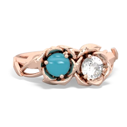 Turquoise Rose Garden 14K Rose Gold ring R5510