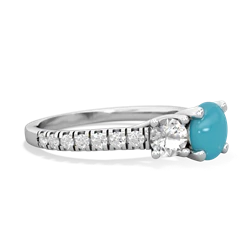 Turquoise Pave Trellis 14K White Gold ring R5500