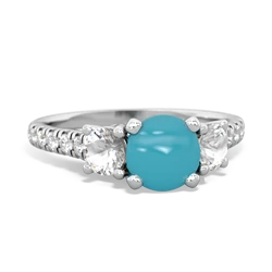 Turquoise Pave Trellis 14K White Gold ring R5500