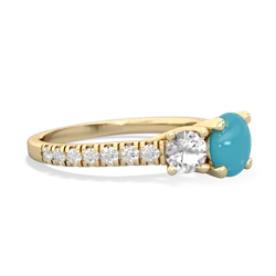 Turquoise Pave Trellis 14K Yellow Gold ring R5500