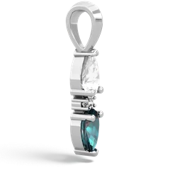 White Topaz Bowtie Drop 14K White Gold pendant P0865