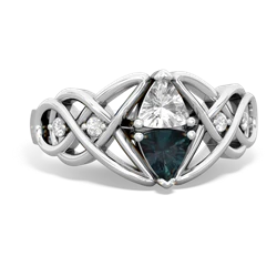 White Topaz Keepsake Celtic Knot 14K White Gold ring R5300