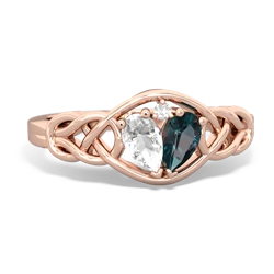 White Topaz Celtic Love Knot 14K Rose Gold ring R5420