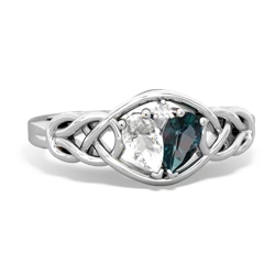 White Topaz Celtic Love Knot 14K White Gold ring R5420