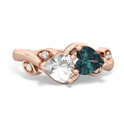 White Topaz Floral Elegance 14K Rose Gold ring R5790