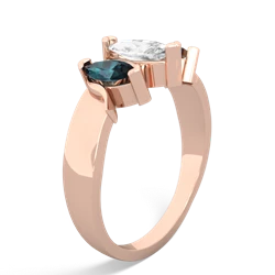 White Topaz Three Peeks 14K Rose Gold ring R2433