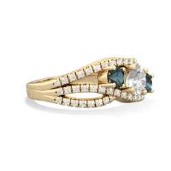 White Topaz Three Stone Aurora 14K Yellow Gold ring R3080