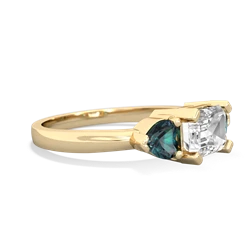 White Topaz Three Stone 14K Yellow Gold ring R5235