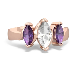 White Topaz Three Peeks 14K Rose Gold ring R2433