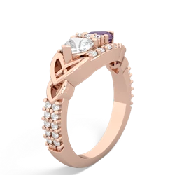 White Topaz Sparkling Celtic Knot 14K Rose Gold ring R2645