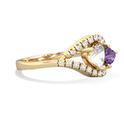 White Topaz Mother And Child 14K Yellow Gold ring R3010