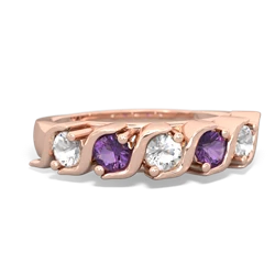 White Topaz Anniversary Band 14K Rose Gold ring R2089