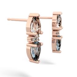 White Topaz Bowtie Drop 14K Rose Gold earrings E0865