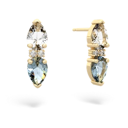 White Topaz Bowtie Drop 14K Yellow Gold earrings E0865