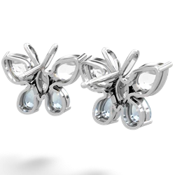 White Topaz Butterfly 14K White Gold earrings E2215