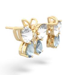 White Topaz Butterfly 14K Yellow Gold earrings E2215