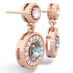 White Topaz Halo Dangle 14K Rose Gold earrings E5319