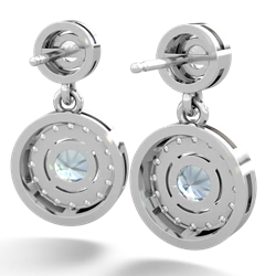 White Topaz Halo Dangle 14K White Gold earrings E5319