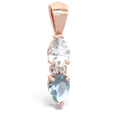 White Topaz Bowtie Drop 14K Rose Gold pendant P0865