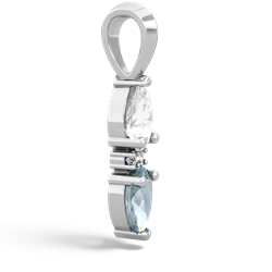 White Topaz Bowtie Drop 14K White Gold pendant P0865