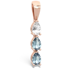 White Topaz Dew Drops 14K Rose Gold pendant P2251