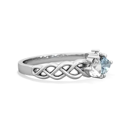 White Topaz Heart To Heart Braid 14K White Gold ring R5870