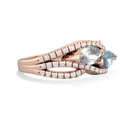 White Topaz Diamond Rivers 14K Rose Gold ring R3070