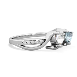 White Topaz Side By Side 14K White Gold ring R3090