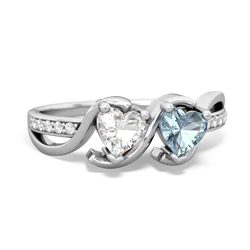 White Topaz Side By Side 14K White Gold ring R3090