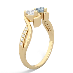 White Topaz Side By Side 14K Yellow Gold ring R3090