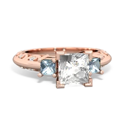 White Topaz Eternal Embrace Engagement 14K Rose Gold ring C2001