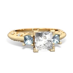 White Topaz Eternal Embrace Engagement 14K Yellow Gold ring C2001