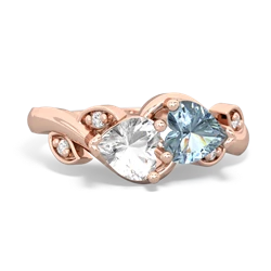 White Topaz Floral Elegance 14K Rose Gold ring R5790