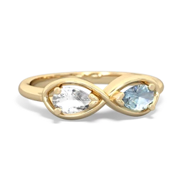 White Topaz Infinity 14K Yellow Gold ring R5050