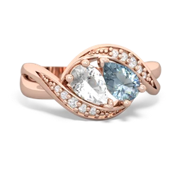 White Topaz Summer Winds 14K Rose Gold ring R5342