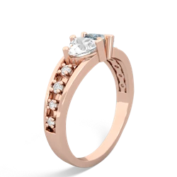 White Topaz Heart To Heart 14K Rose Gold ring R3342