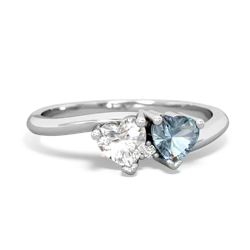 White Topaz Sweethearts 14K White Gold ring R5260