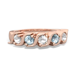 White Topaz Anniversary Band 14K Rose Gold ring R2089