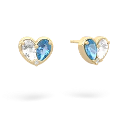 White Topaz 'Our Heart' 14K Yellow Gold earrings E5072