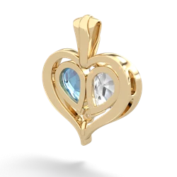 White Topaz Two Become One 14K Yellow Gold pendant P5330