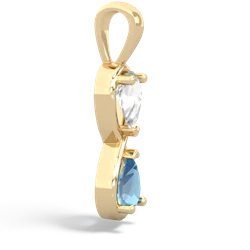 White Topaz Infinity 14K Yellow Gold pendant P5050