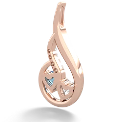 White Topaz Keepsake Curves 14K Rose Gold pendant P5450