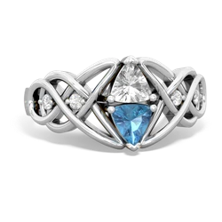 White Topaz Keepsake Celtic Knot 14K White Gold ring R5300