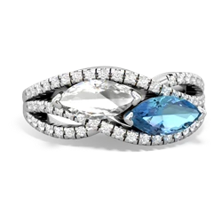 White Topaz Diamond Rivers 14K White Gold ring R3070