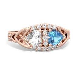 White Topaz Sparkling Celtic Knot 14K Rose Gold ring R2645