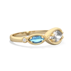 White Topaz Milgrain Marquise 14K Yellow Gold ring R5700