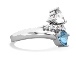 White Topaz Heart To Heart 14K White Gold ring R2064